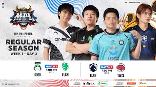 🔴 LIVE  MPL PH S15  ENGLISH  Week 1 Day 3 [upl. by Acsehcnarf]