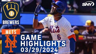 Mets vs Brewers 32924  NY Mets Highlights  SNY [upl. by Edme]