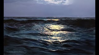 111 How To Paint Moonlight On Water  Oil Painting Tutorial [upl. by Prima900]