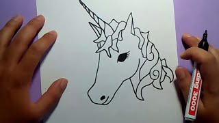 Como dibujar un unicornio paso a paso  How to draw a unicorn [upl. by Dustan]