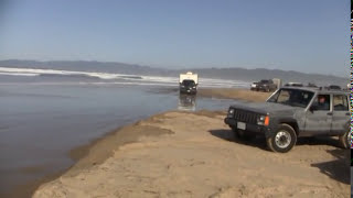 High Tide Water Crossing PIsmo Beach almost goes Wrong [upl. by Nyledaj]