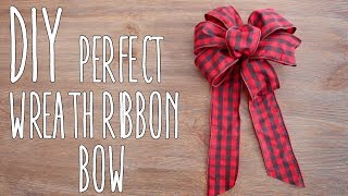 DIY  Perfect Wreath Ribbon Bow [upl. by Ekyt]