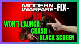 How to Fix CoD MW3 amp Warzone Wont Launch Black Screen amp Crashing Solutions [upl. by Gney783]