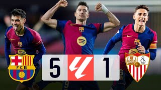 BARCELONA VS SEVILLA 51 LA LIGA 202425  MATCH REVIEW [upl. by Alikat]