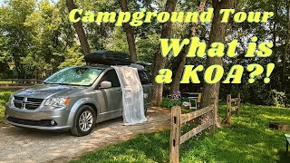 What is a KOA  KOA Campground Tour in Nebraska  Paid Minivan Camping [upl. by Ecnerrat]