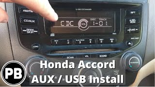 2003  2007 Honda Accord Factory Aux  USB Install [upl. by Armilda]