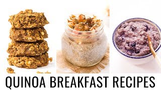 EASY amp VEGAN QUINOA BREAKFAST RECIPES  perfect recipes for onthego [upl. by Paul]