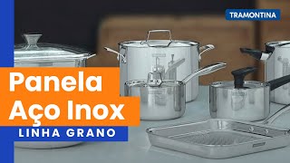 Panela de Aço Inox com design sofisticado Conheça a linha Grano  Tramontina [upl. by Mani]