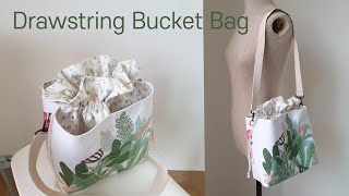 DIY 아웃포켓이 있는 스트링 버킷백 복조리백 만들기  How to make a Drawstring Bucket Bag [upl. by Ycul536]