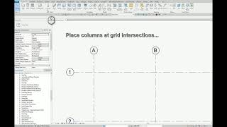 Revit  How to place columns at grid intersections [upl. by Chlores]