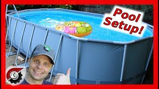 Costco Pool Setup Bestway Oval Pool [upl. by Januisz]