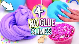 4 Easy DIY Slimes WITHOUT GLUE How To Make The BEST SLIME WITH NO GLUE [upl. by Nirrol]