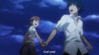 Railgun  Misaka fights Touma English Subs [upl. by Ennaehr]