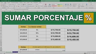 Como sumar porcentajes en Excel [upl. by Margit612]