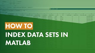 How to Index Data Sets in MATLAB [upl. by Nannah]