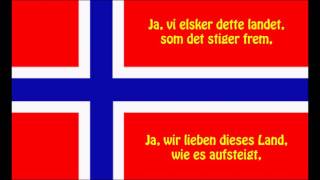 Norwegischen Nationalhymne  Norges nasjonalsang NODE Text [upl. by Hcab]