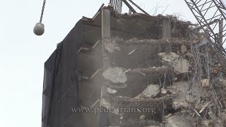 Hotel Demolition Wrecking Ball Part 1 [upl. by Adnawyek]