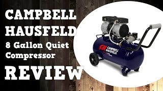 Campbell Hausfeld 8 Gallon Quiet Compressor DC080500 Review In 4K [upl. by Eciram]