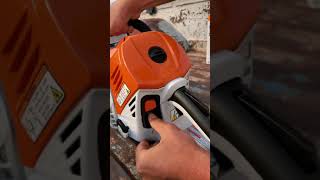 Stihl MS 500i first start Worlds First fuel injected chainsaw [upl. by Ardnasxela]