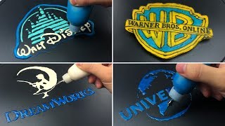 Hollywood Studio Logos Pancake Art Disney DreamWorks Warner Bros Universal [upl. by Ezmeralda]