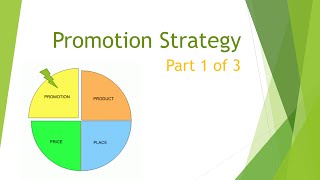 Marketing Mix Promotion Strategy part 1 [upl. by Enuj]