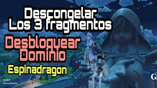 En la Montaña  Descongelar los 3 fragmentos Espinadragon  Dominio Hydro y Cryo  Genshin Impact [upl. by Kciwdahc909]