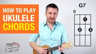 How to Play Ukulele Chords Part 1  Soprano Concert Tenor [upl. by Ahsilif]