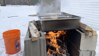 The Simplest Maple Syrup Sap Evaporator But you can boil a ton of sap with it [upl. by Lyrahc]