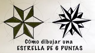 Cómo dibujar una estrella de 6 puntas paso a paso [upl. by Yanel]