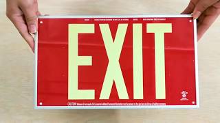 PA2  Powerless Photoluminescent Aluminum Exit Sign [upl. by Carilla777]