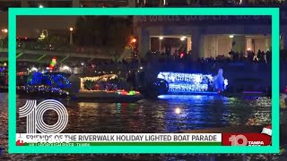 Holiday Lighted Boat Parade cruises through downtown Tampa [upl. by Eedyah]