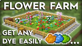 Minecraft Easiest FlowerDye Farm Tutorial  120 [upl. by Relly]