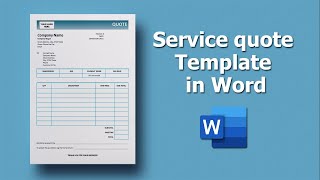 How to Create Service quote Template in Microsoft Word [upl. by Htilil]