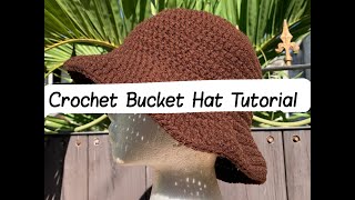 Crochet Bucket Hat Tutorial [upl. by Esiouqrut]