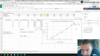 Graphing Concentration vs Absorbance in Google Sheets [upl. by Nets519]