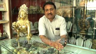 Nepali shopkeeper speaks about Shaligram Shila stones  ammonites [upl. by Nivlek783]