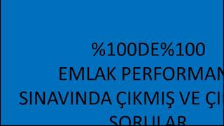 \u00100 çıkmış emlak sorularıEmlak danışmanlığı performans sorularıSeviye 5 emlak sınav soruları [upl. by Chard]