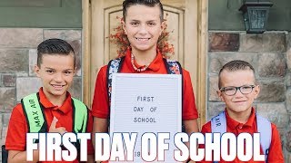 FIRST DAY OF SCHOOL 2019  THREE BINGHAM BROTHERS GO BACK TO SCHOOL  LOCKERS AND LUNCHES [upl. by Naniac]