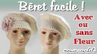 Comment faire un beret pour femme facile au crochet pas à pas tuto diy Bonnet MamieCrochet [upl. by Ylrac]