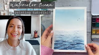 Watercolor Ocean Painting Tutorial for Beginners  Watercolor Seascape [upl. by Ilujna]