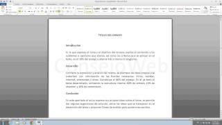 Como hacer un ensayo en word 2010 [upl. by Niliak159]