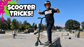 Scooter Skatepark Tricks First Time [upl. by Casmey995]