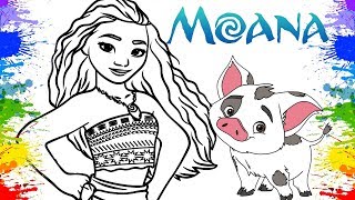 Desenho da Princesa da Disney Moana Coloring Page desenhos animados for Kids Toddlers Children [upl. by Hayse935]