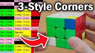 Full 3Style Blindfolded Method Corners Tutorial [upl. by Newol]