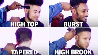 How to Cut 12 Types of Fade Haircuts  GQ [upl. by Xylina]