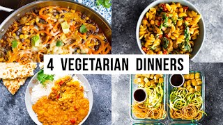 4 Vegetarian Dinners  Meal Prep Options [upl. by Anirdnaxela]