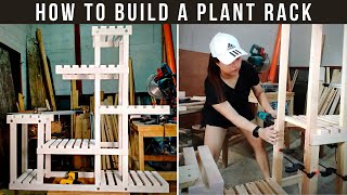 DIY Plant Rack out of Pallet Wood  How to build a Plant Shelf [upl. by Kcoj]