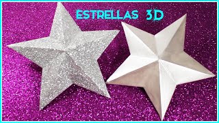 Estrella de Cartulina 3DChristmas Ornaments  Simple y Creativo [upl. by Asiram]