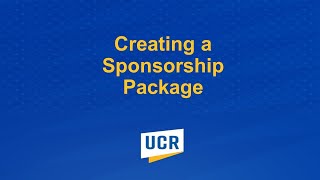 Creating a Sponsorship Package [upl. by Anilatak]