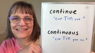 How to Pronounce Continue and Continuous American Accent Training from SpeechModificationcom [upl. by Ardnikal]